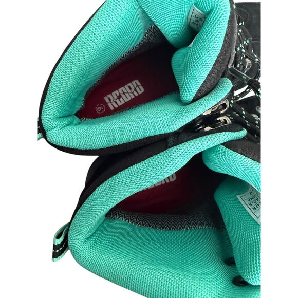 R Cord Waterproof Hiking Boots Women’s Size 9 Black Teal EUC Gorpcore - Picture 5 of 8